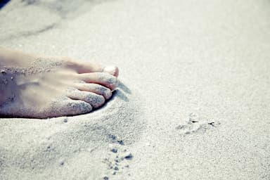 foot, nature, barefoot, sandy beach, vacations, wellness, relax, sand, beach, relaxation, toes, toenail, summer